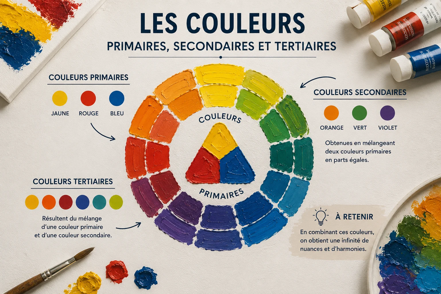 Les couleurs primaires, secondaires et tertiaires : guide complet pour artistes