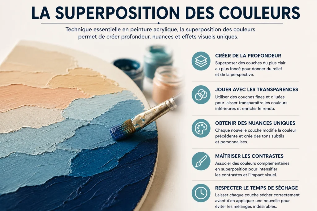 Superposition en peinture acrylique : comment créer de la profondeur dans vos toiles ?