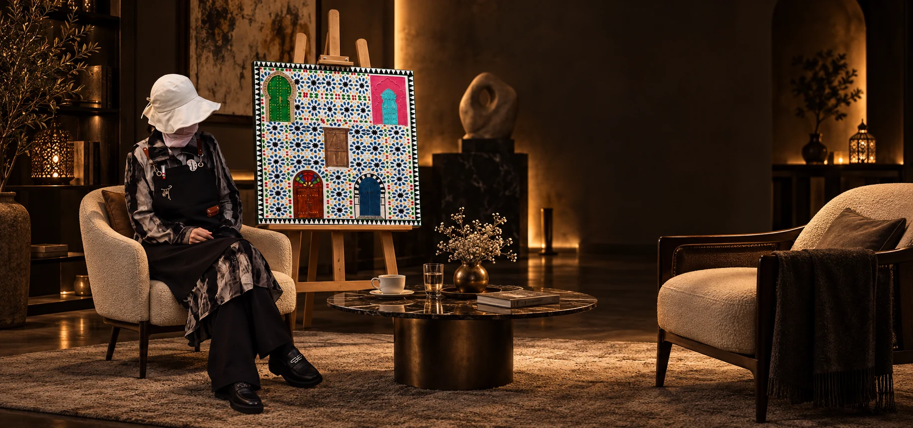 Encuentro privado con la artista, en un salón alrededor de Derrière les Portes